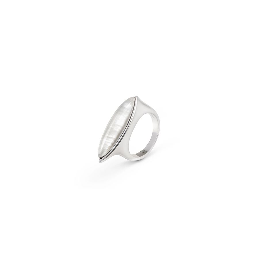 Anello Navetta con madreperla AURUM | AN1 NAV ARGMOP BIANCA